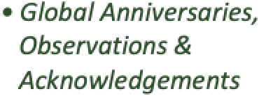 anniversaries, observances